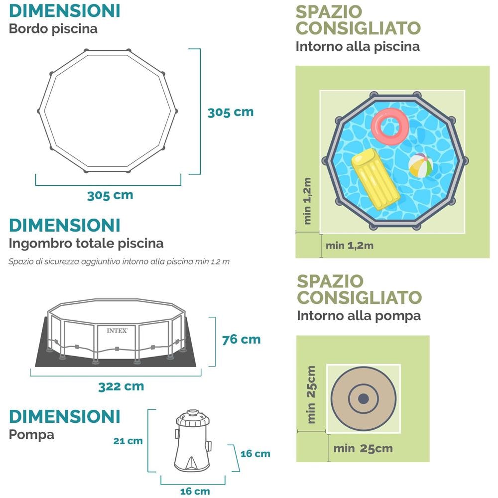 28202NP - Piscina Metal Frame Rotonda con Pompa Filtro 305x305x76 cm - Foto 6