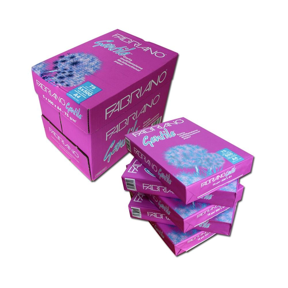 Carta 5 risme da 500 fogli per stampanti da ufficio colore bianco fabriano - Foto 1