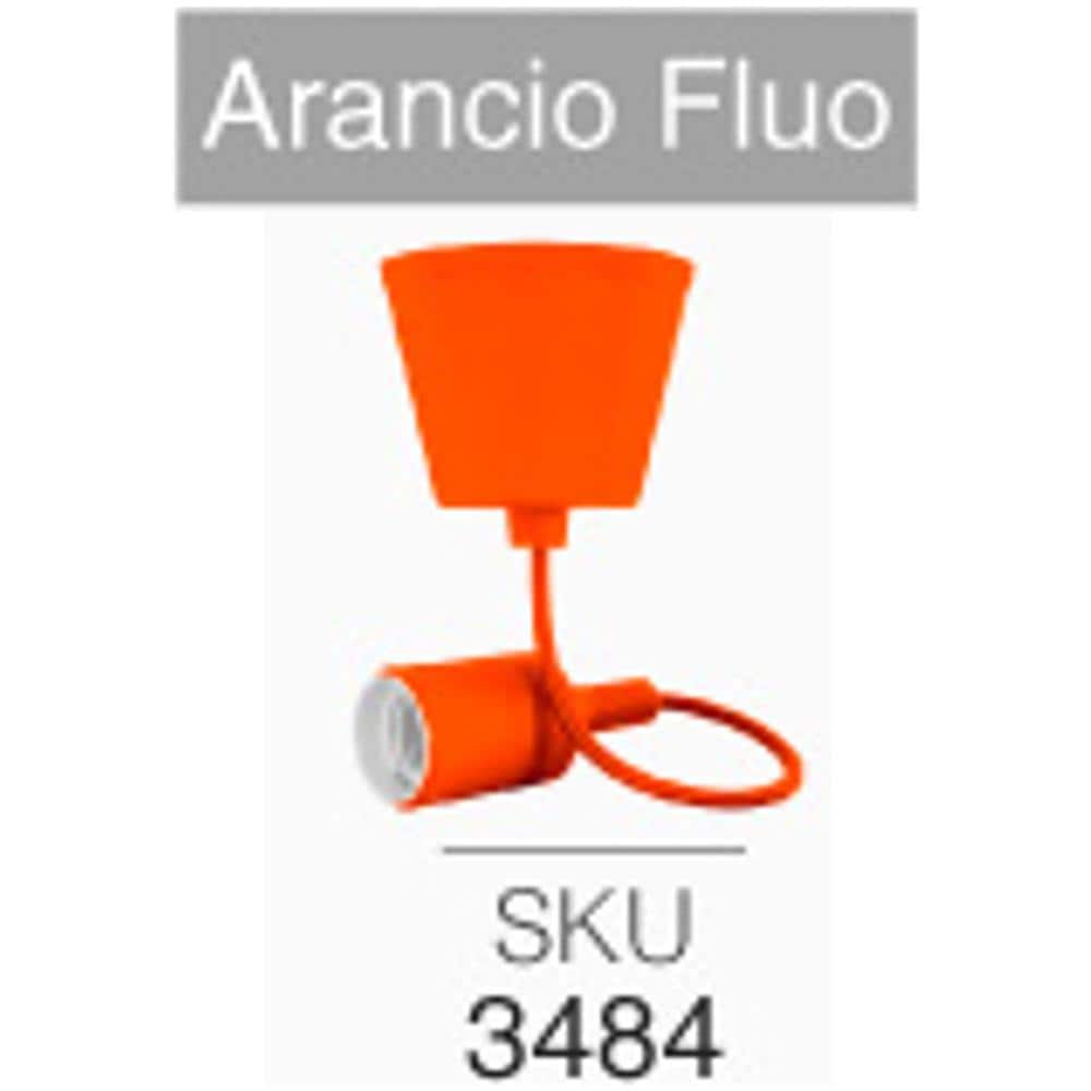 Lampadario Portalampada E27 Colore Arancio Fluo / arancione Vt-7228 3484 - Foto 3