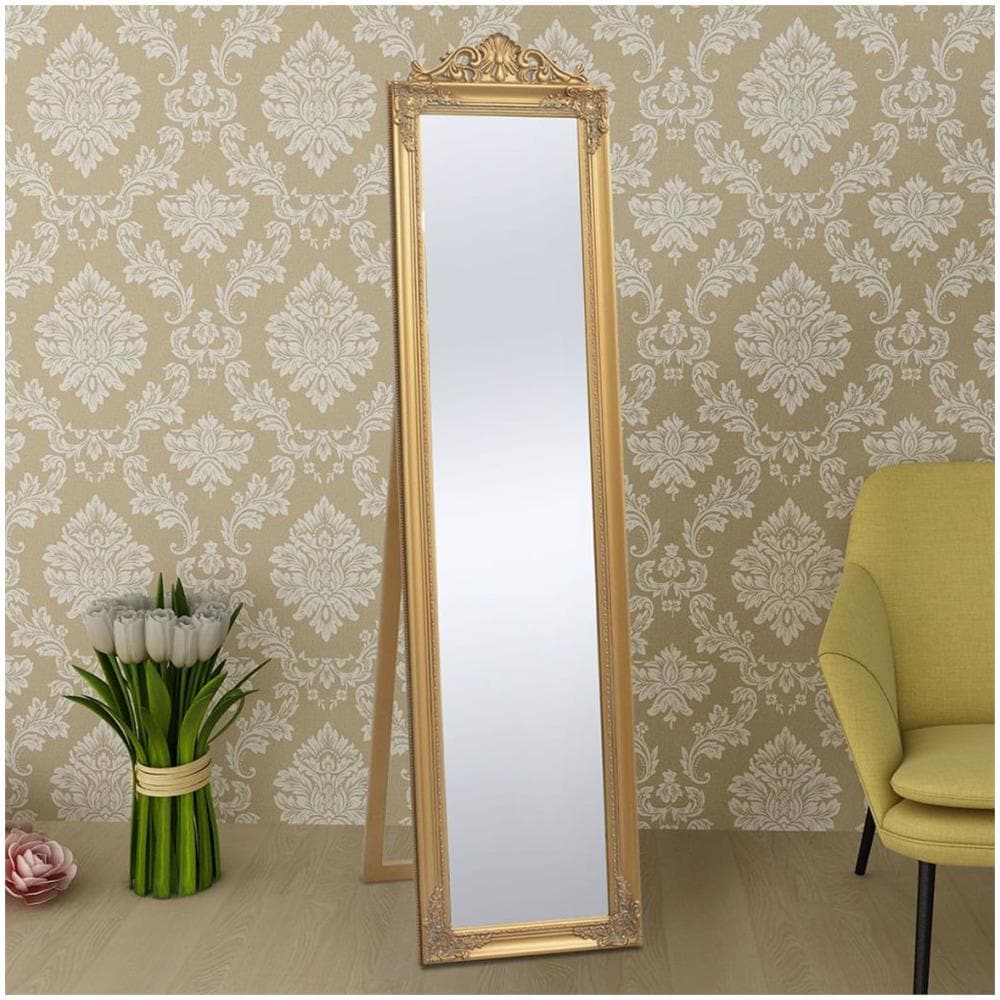 Specchio A Pavimento In Stile Barocco 160x40 Cm Dorato - Foto 2