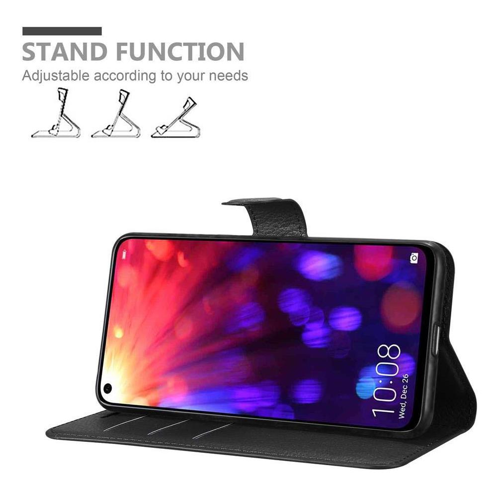 Custodia Compatibile Con Honor View 20 In Nero Carbone - Coperchio Protettiva Con Chiusura Magnetica, Funzione Stand E Tasca Per Le Carte - Foto 2