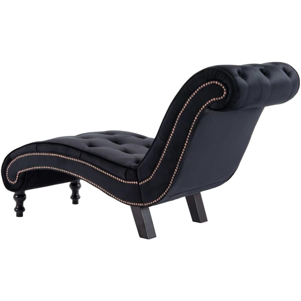 Sedia A Sdraio Nera In Velluto - Foto 3