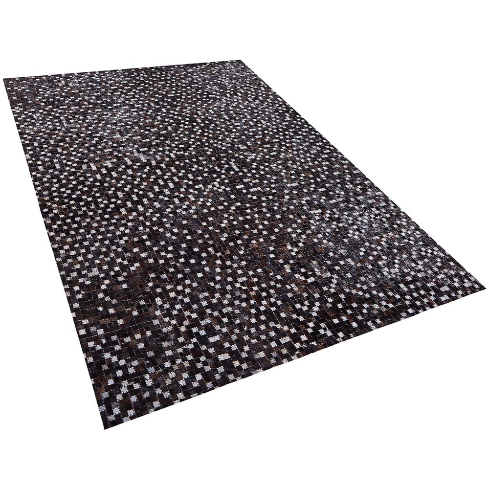 Tappeto In Pelle Marrone / argento 140 X 200 Cm Akkese - Foto 1