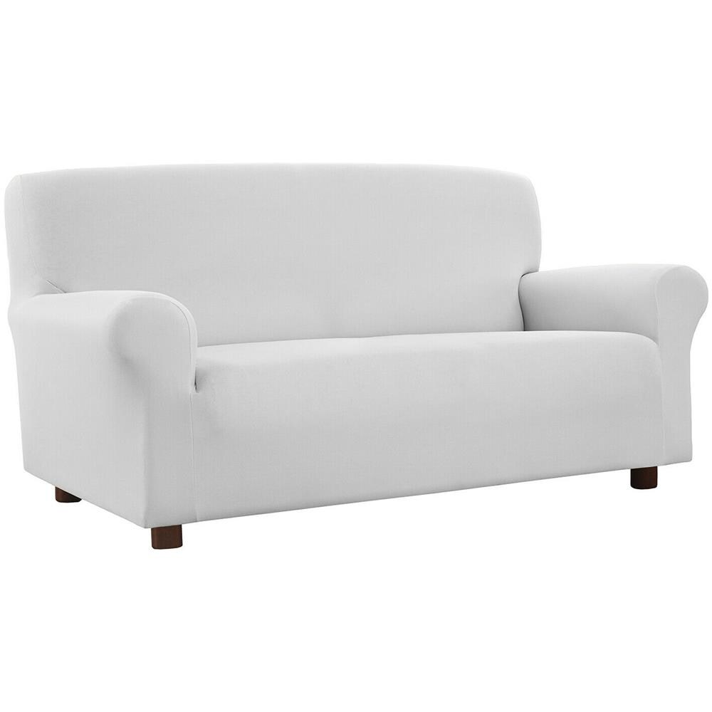Copridivano Elasticizzato Antimacchia Con Braccioli Sagomati Made In Italy - 1 Posto Estensibile Da 85 A 100 Cm Bianco - Foto 1