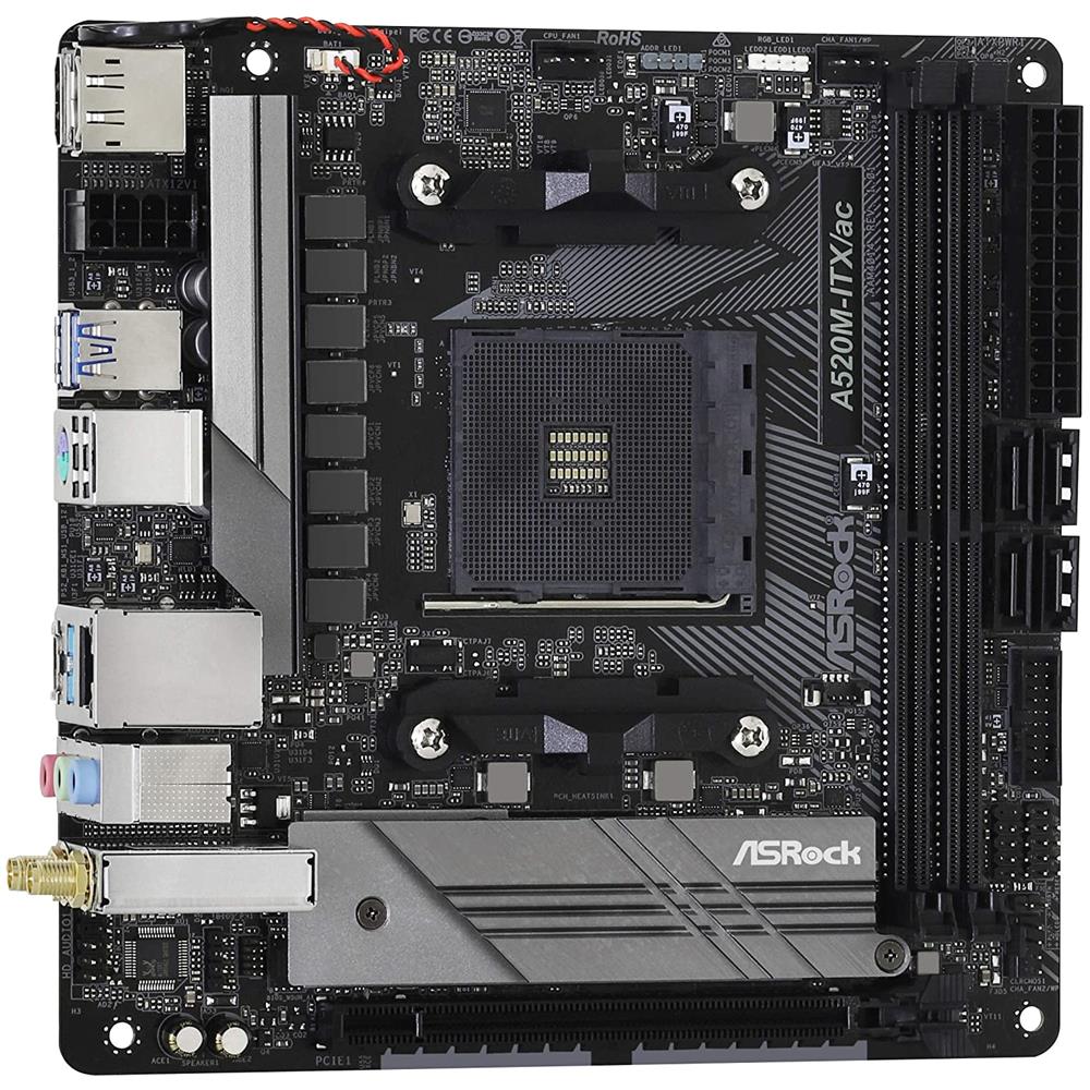 Motherboard ASROCK A520M-ITX / AC - Mini-ITX - Socket AMD AM4 - USB 3.2 - Foto 2