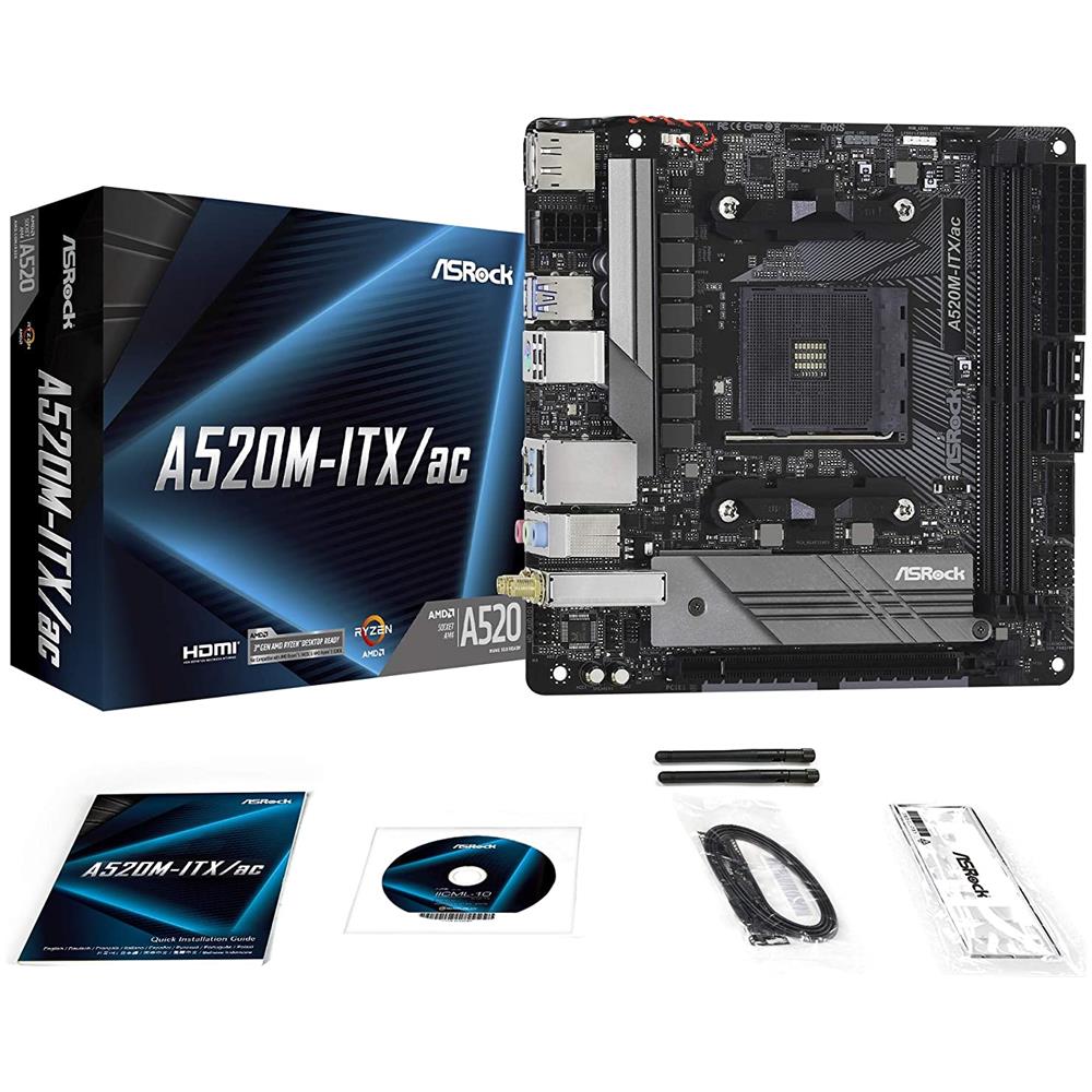 Motherboard ASROCK A520M-ITX / AC - Mini-ITX - Socket AMD AM4 - USB 3.2 - Foto 5