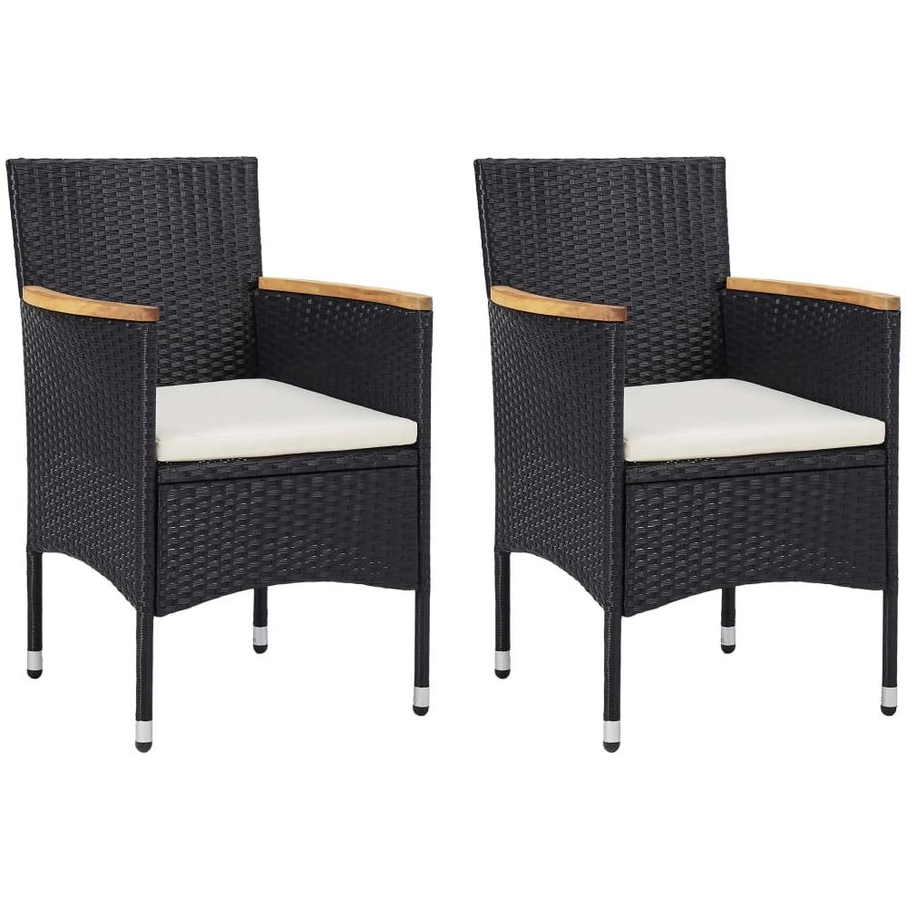 Set Mobili Da Pranzo Per Giardino 3 Pz Nero - Foto 2