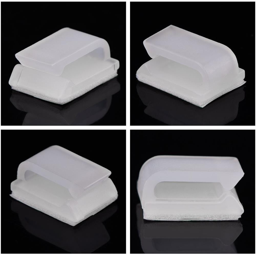 100 Cable Adesivo Pezzi Clip Clip Conduttori Del Cavo Di Legare Del Supporto Del Cavo (13 X 10 Mm Bianco)  - Foto 2