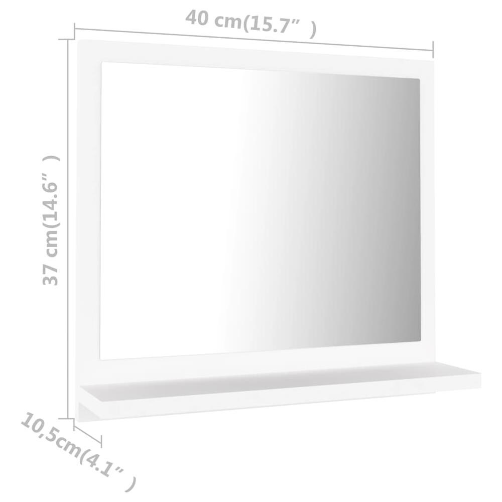 Specchio da Bagno Bianco 40x10,5x37 cm in Legno Multistrato - Foto 7