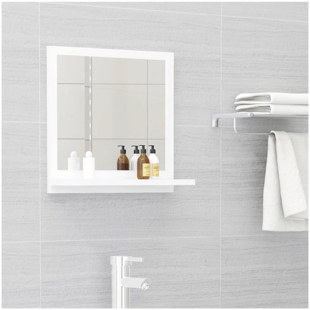 Specchio da Bagno Bianco 40x10,5x37 cm in Legno Multistrato - Foto 1