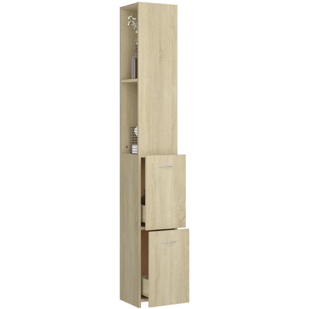 Armadietto Bagno Rovere Sonoma 25x26,5x170 cm Legno Multistrato - Foto 8