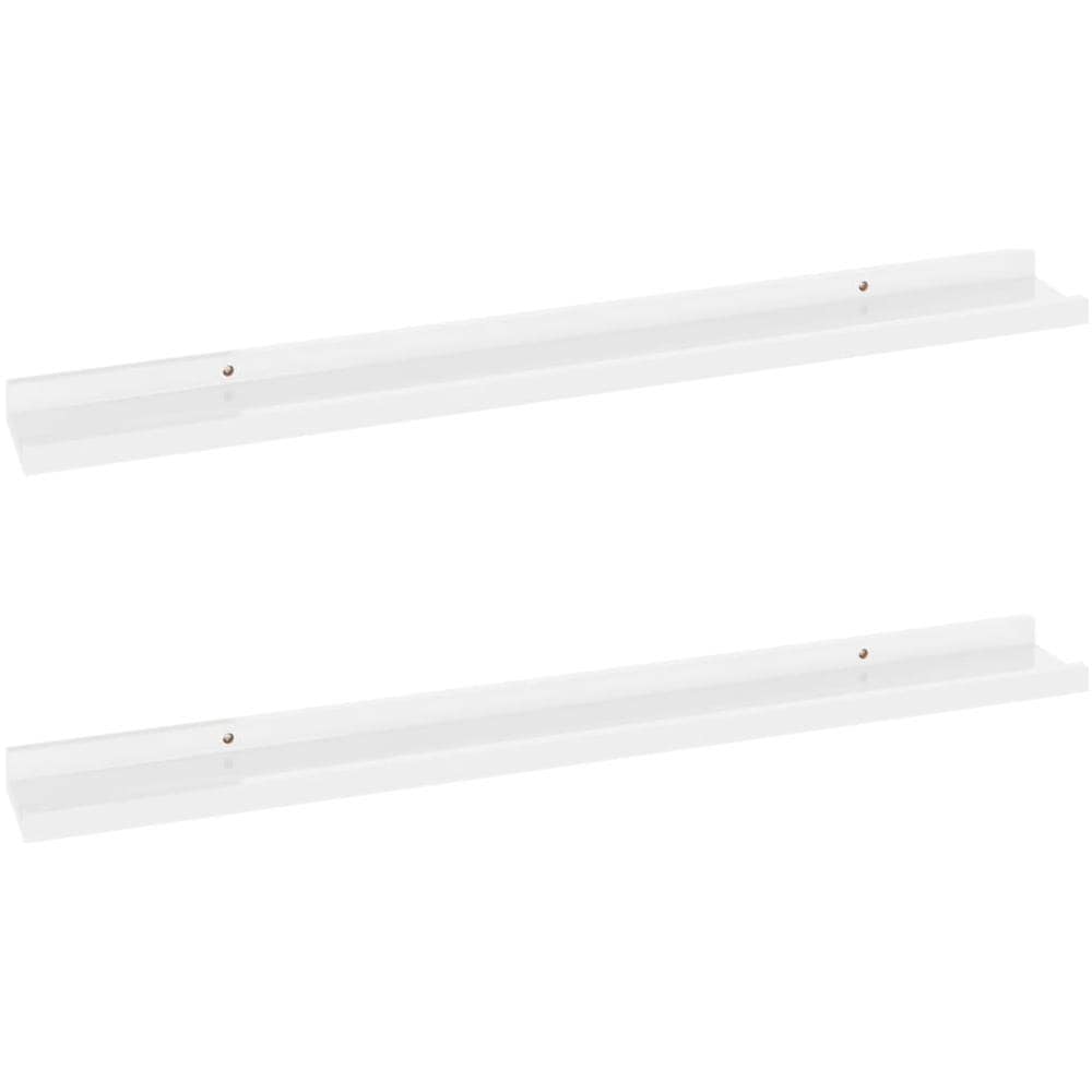 Mensole Da Parete 2 Pz Bianco Lucido 80x9x3 Cm - Foto 2