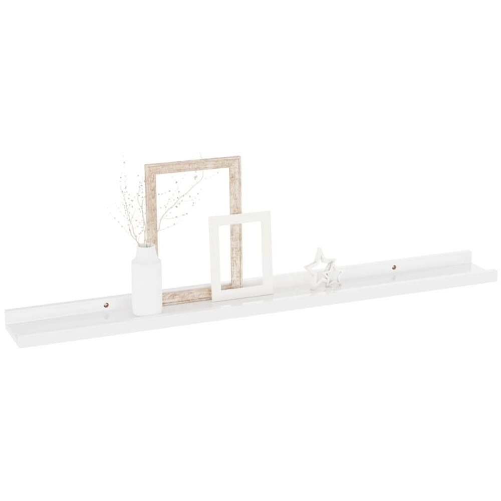 Mensole Da Parete 2 Pz Bianco Lucido 80x9x3 Cm - Foto 3