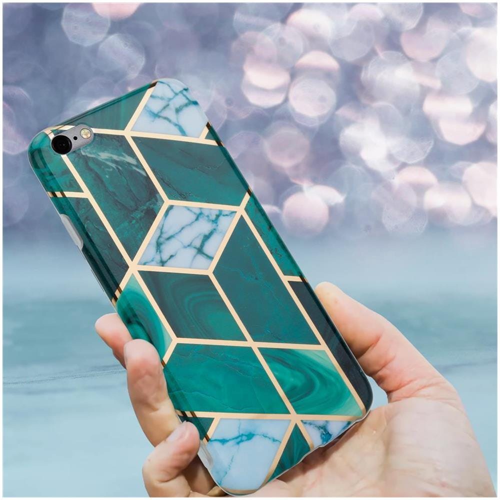 Cadorabo Custodia Compatibile Con Apple Iphone 6 Plus / Iphone 6s Plus In Marmo Oro Bianco Verde Scuro No. 6 - Coperchio Protettivo In Silicone Tpu Con Motivo A Mosaico - Foto 8