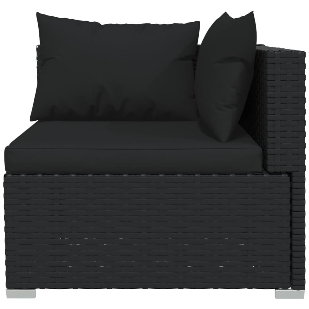 Divano A 3 Posti Con Cuscini In Polyrattan Nero - Foto 2