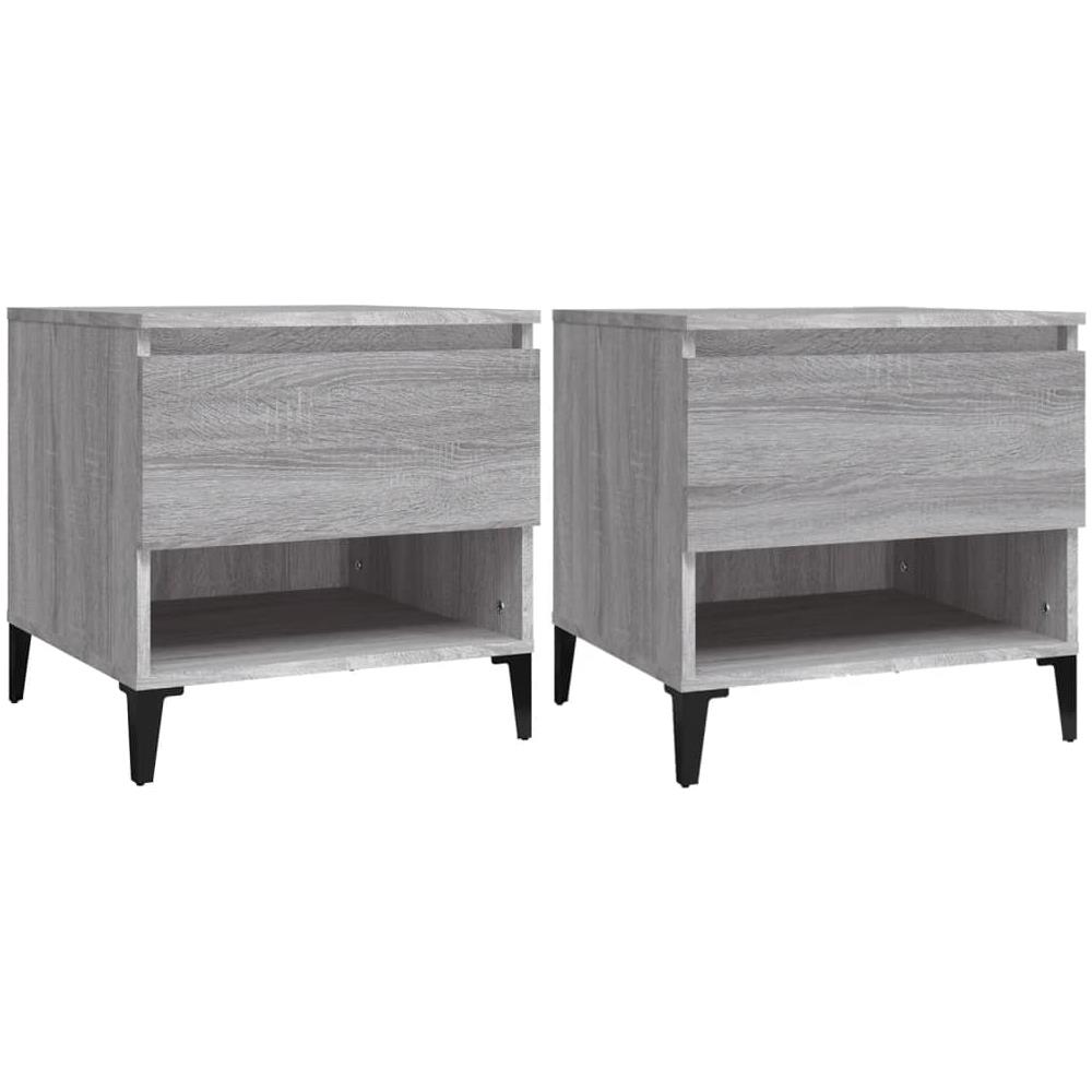 Tavolini 2 Pz Grigio Sonoma 50x46x50 Cm In Legno Multistrato - Foto 2