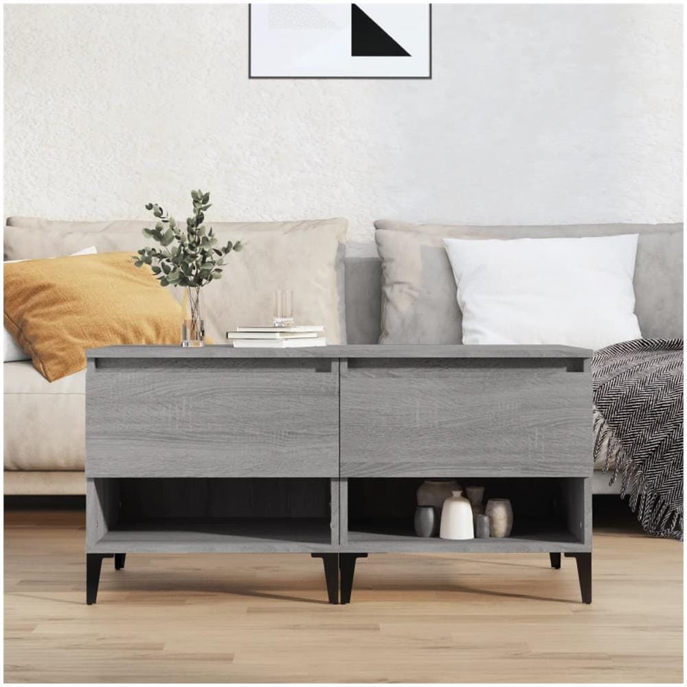 Tavolini 2 Pz Grigio Sonoma 50x46x50 Cm In Legno Multistrato - Foto 1