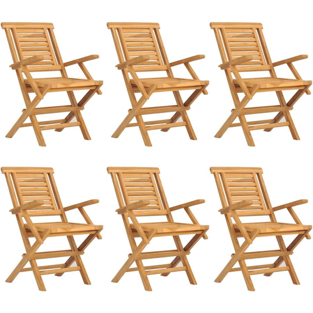 Sedie Da Giardino Pieghevoli 6pz 56x63x90cm Legno Massello Teak - Foto 2