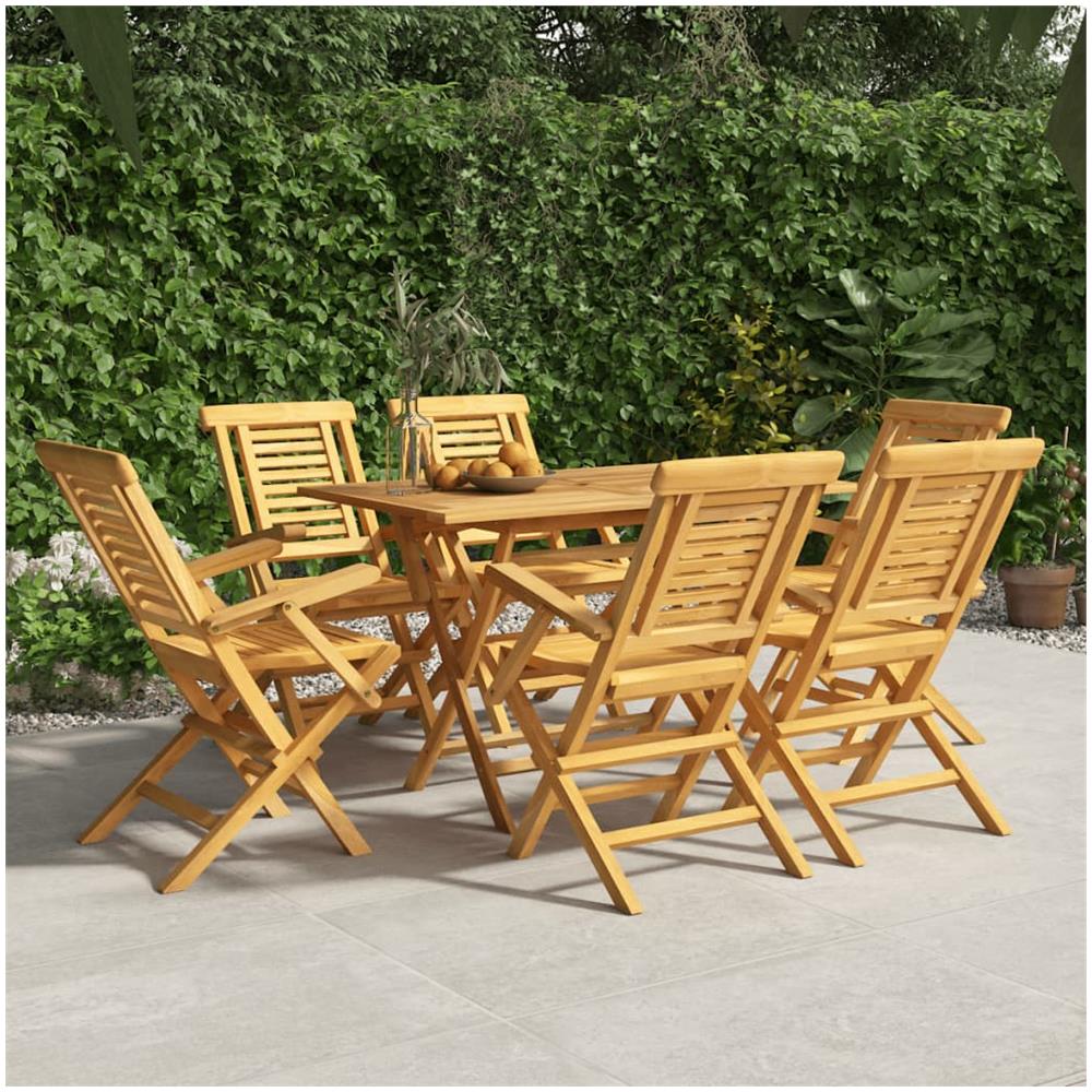 Sedie Da Giardino Pieghevoli 6pz 56x63x90cm Legno Massello Teak - Foto 1