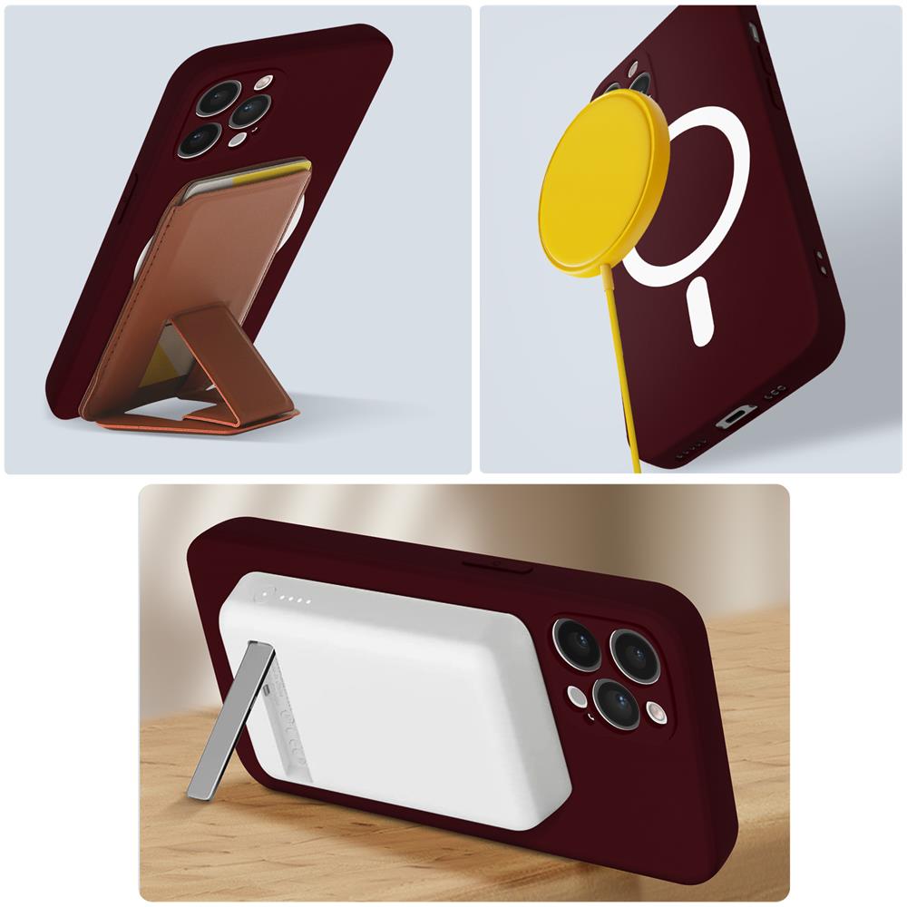 Cover Magsafe Per Iphone 12 Pro Soft-touch Bordi Rialzati Anti-shock Bordeaux - Foto 2