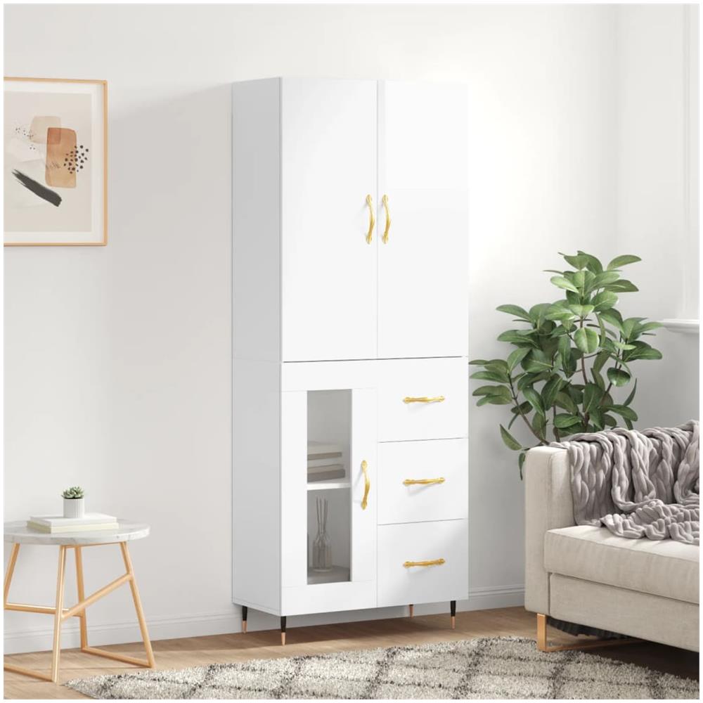 Credenza Credenza Cassettiera Mobile Contenitore Organizer Cucina Soggiorno Soggiorno Con Gambe In Legno Massello Bianco Truciolato 86393888