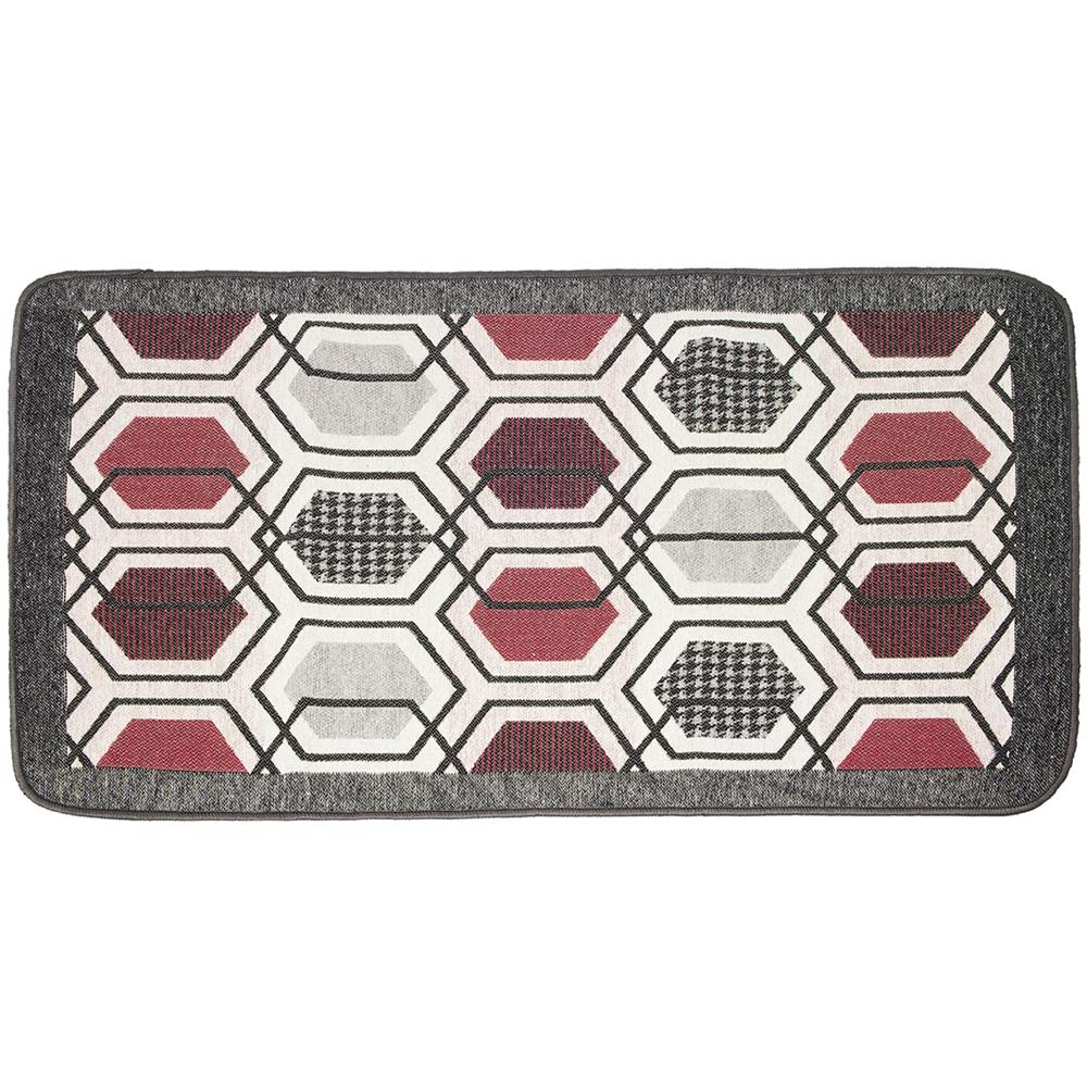 Tappeto Bagno Doccia Antiscivolo Mod. Vietri Tappetino Super Assorbente Cotone Pelo Corto 45x60 Rosso - Foto 1