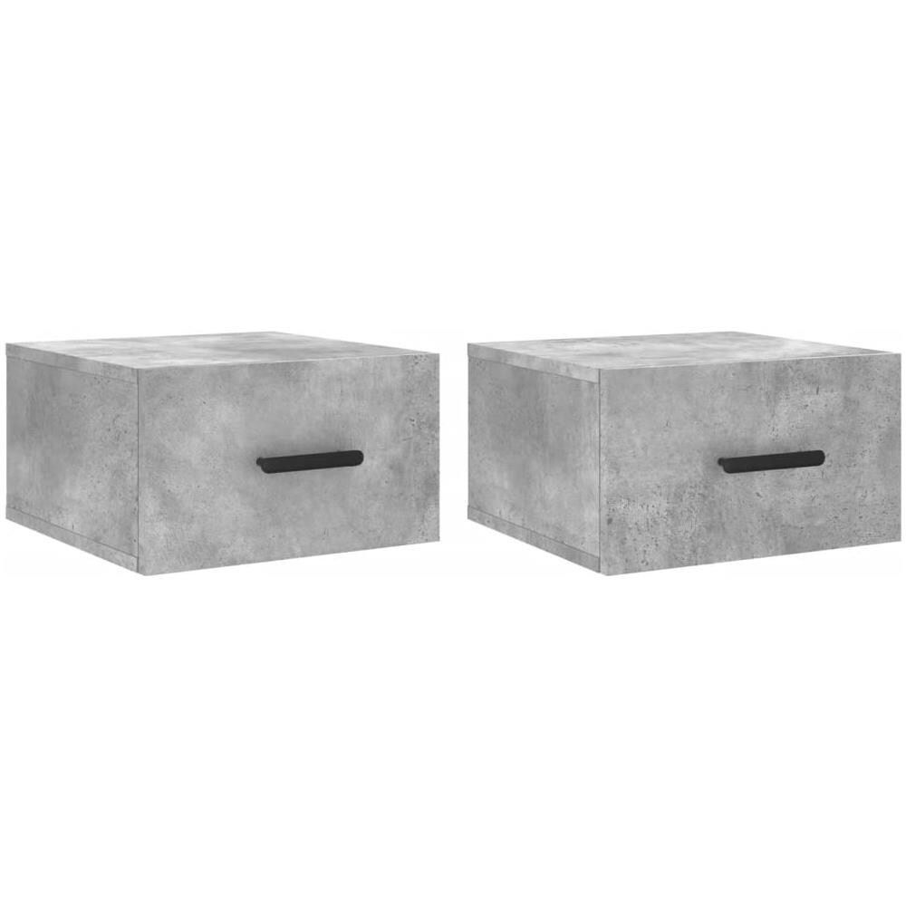 Comodini A Muro 2 Pz Grigio Cemento 35x35x20 Cm - Foto 2
