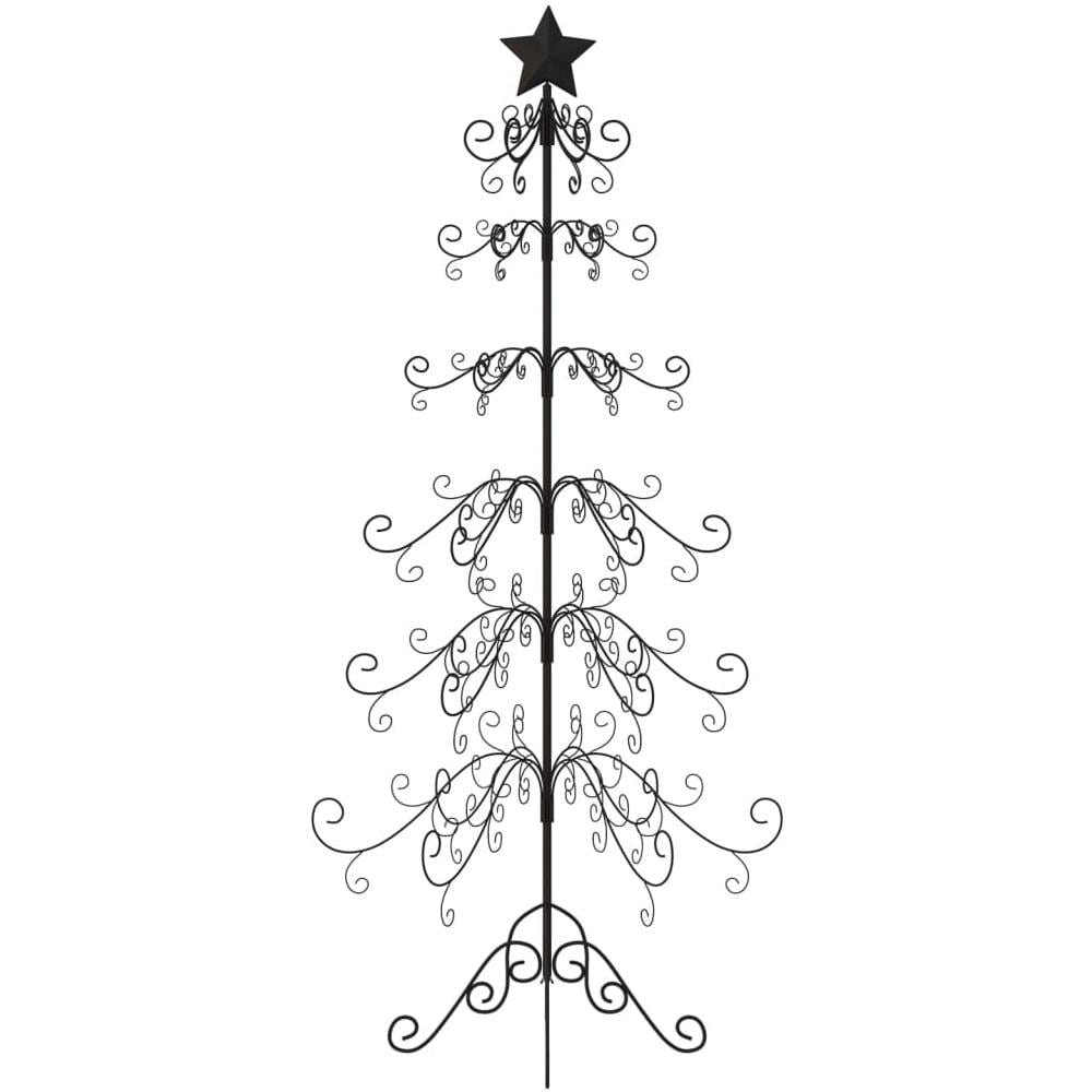Albero Di Natale Decorativo In Metallo Nero 215 Cm - Foto 3