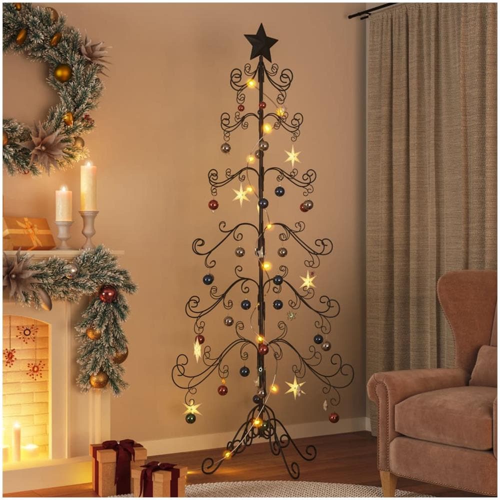 Albero Di Natale Decorativo In Metallo Nero 215 Cm - Foto 1
