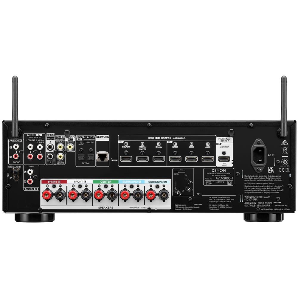 Amplificatore AV 8K 5.2 Canali AVC-S660H Potenza 5x 135 W 6 Ingressi HDMI Wi-Fi / Bluetooth Colore Nero - Foto 3