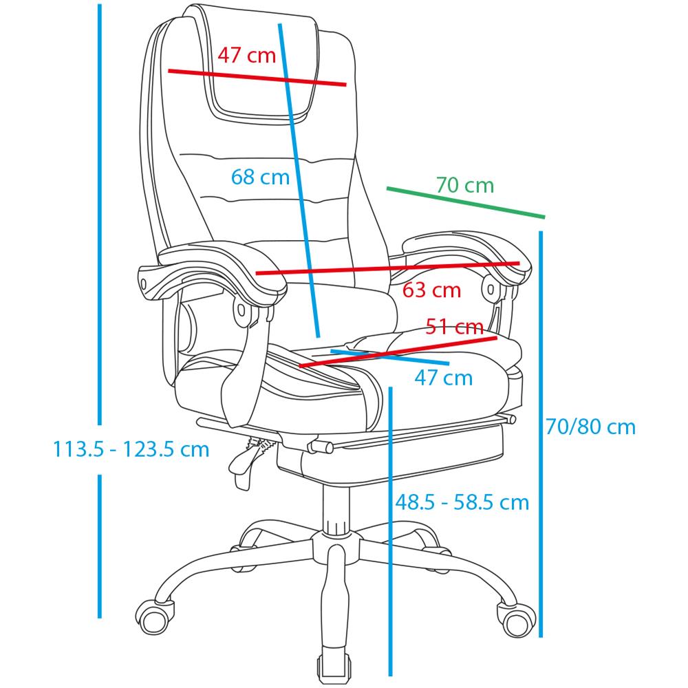 Sedia Presidenziale Da Ufficio Crema Poltrona Scrivania Girevole E Poggiapiedi - Foto 7