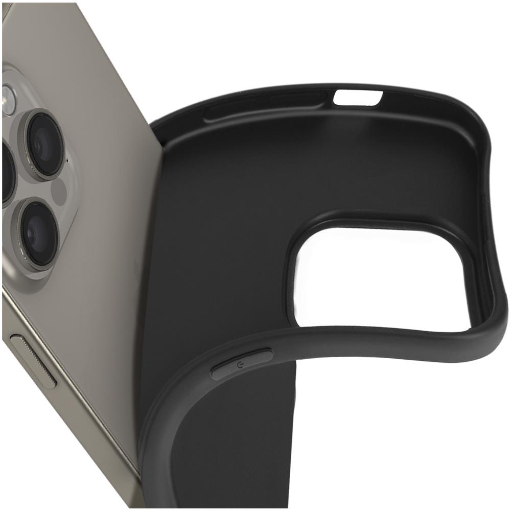 Cover Per Iphone 15 Pro Max Silicone Sottile 0,25 Mm Finitura Opaca, Nero - Foto 5