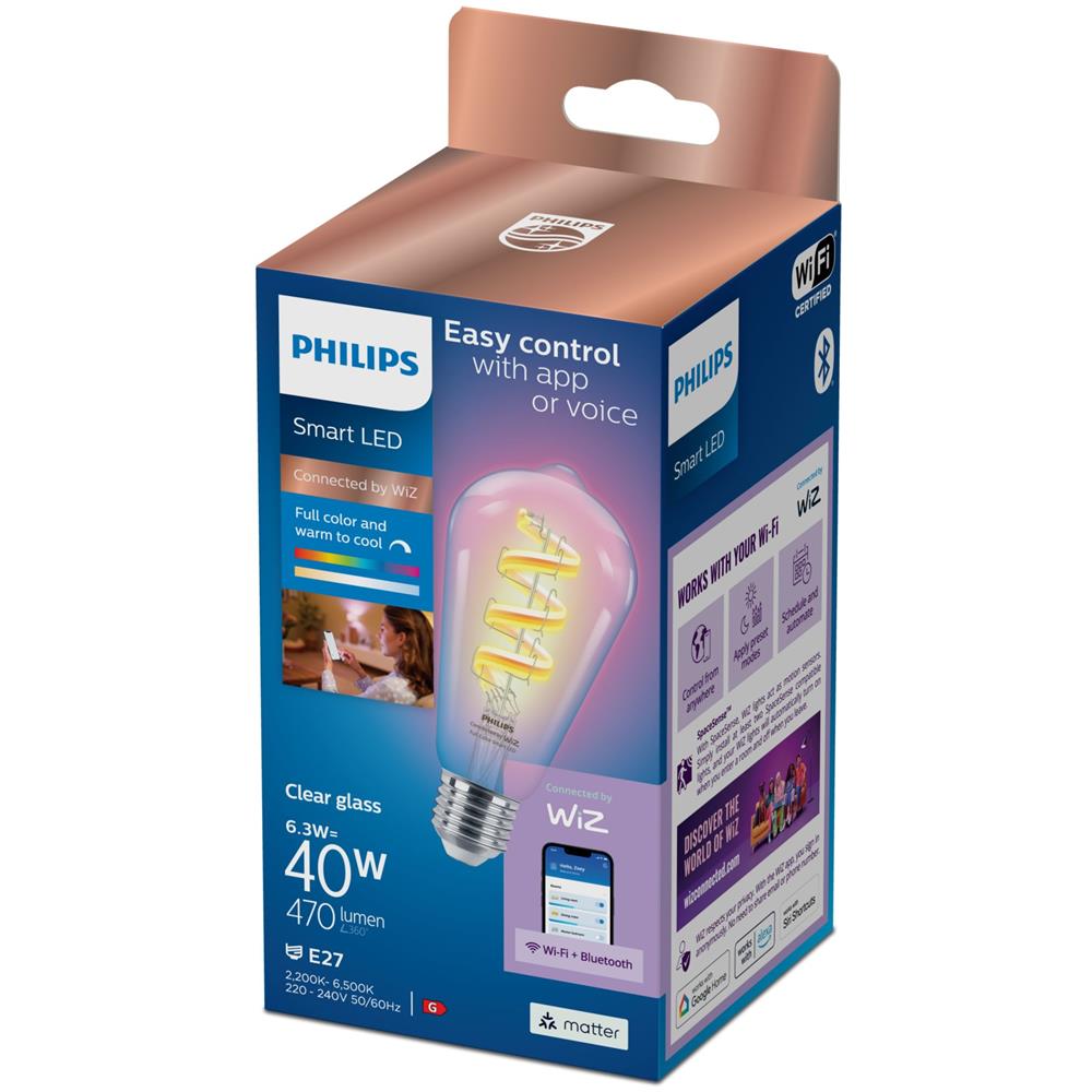 Philips Lampadina trasparente a filamento 40 W ST64 E27 - Foto 2