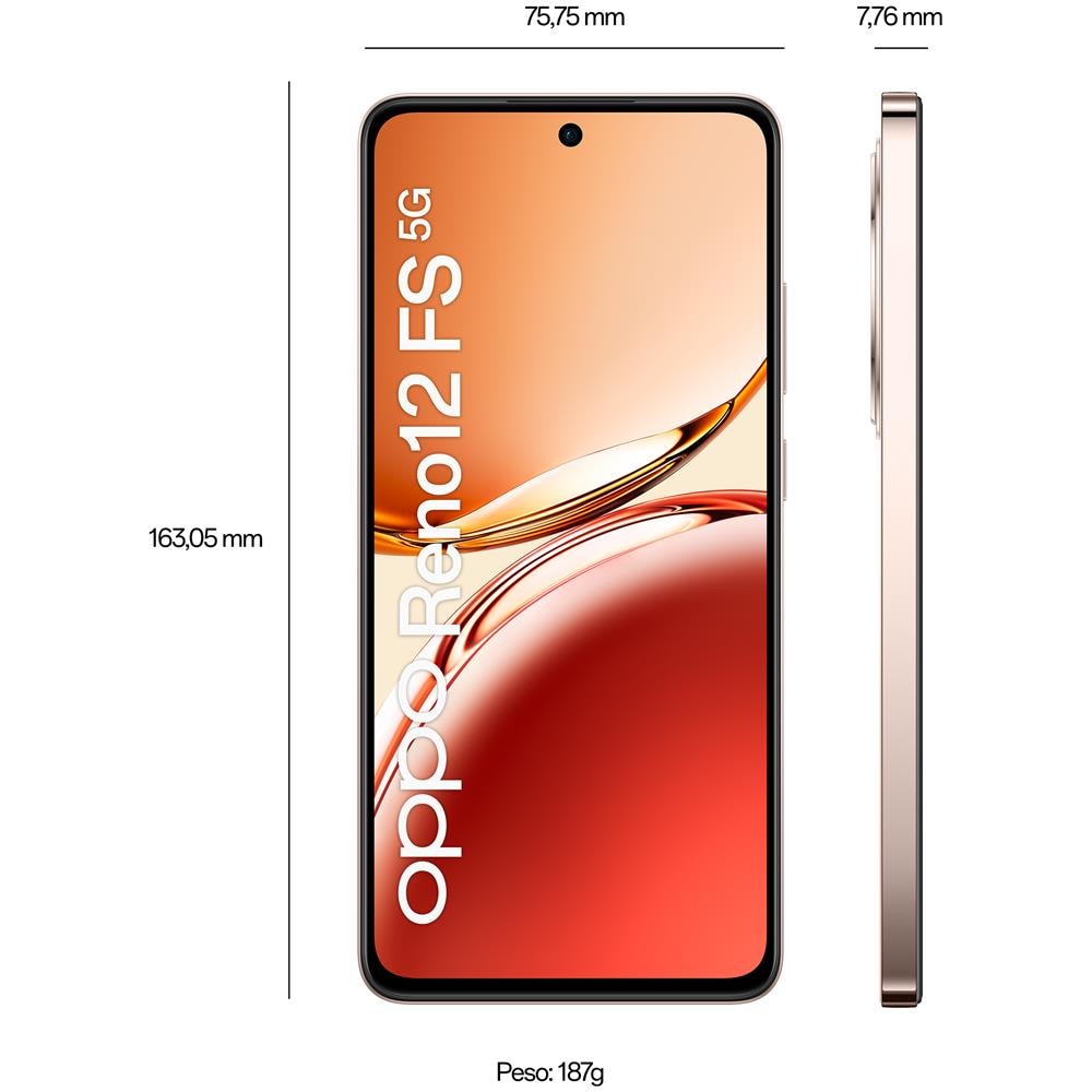 Reno12FS 5G 512GB 12GB Ram Display 6.67” 120HZ AMOLED FHD+ Post. 50+8+2MP, Ant. 32MP, 5000mAh Amber Orange - Foto 7