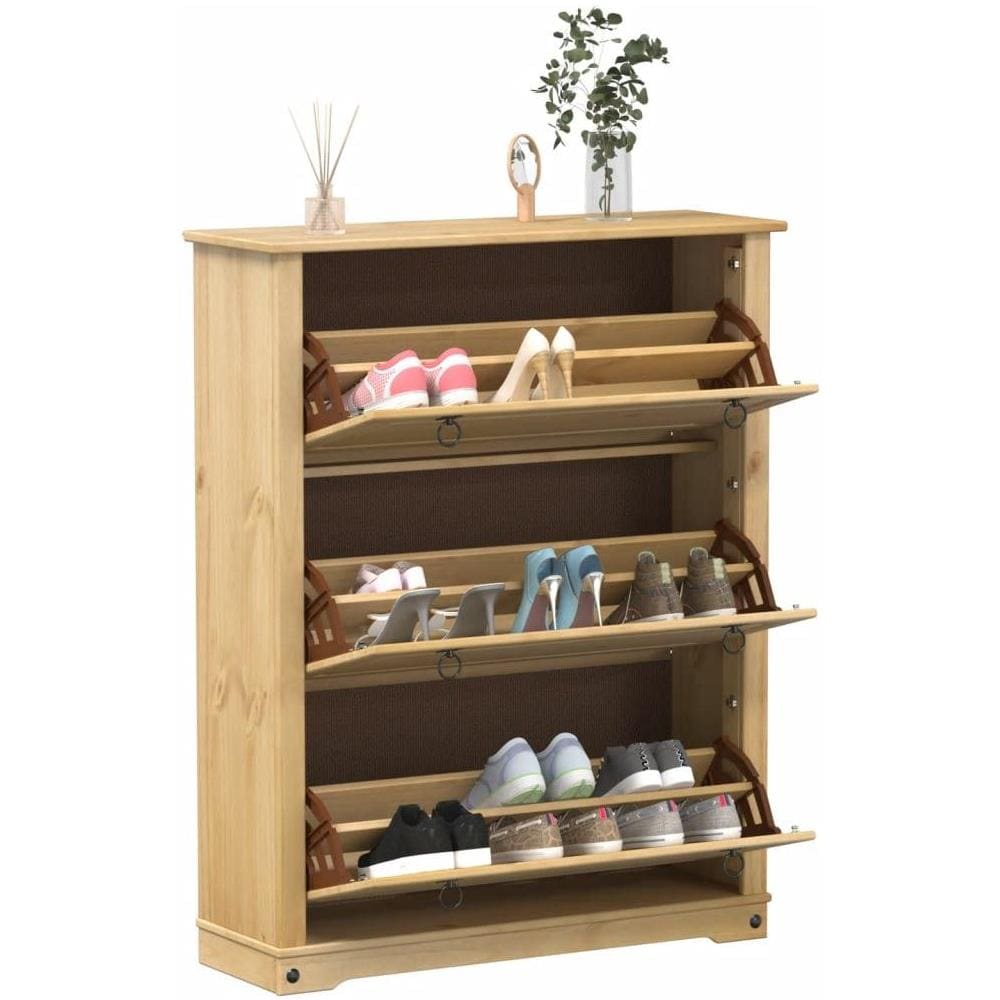 Scarpiera Corona 99x32x124,5 cm in Legno Massello di Pino - Foto 2