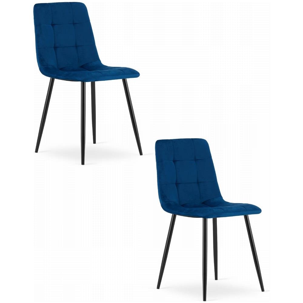 Sedia PYRA - Design ergonomico moderno in velluto blu navy x 2 - Foto 1