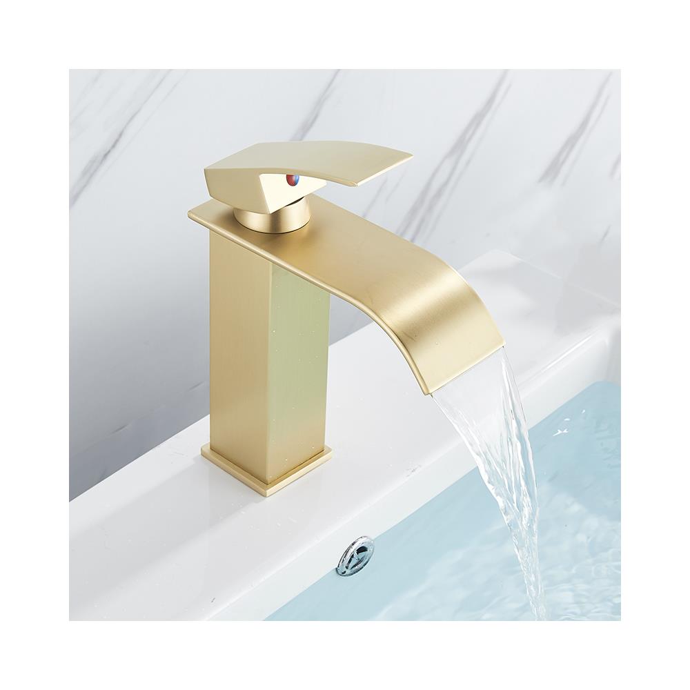 Rubinetto per lavabo da bagno, Blackswan, tipo M102, modello oro opaco, misura 19 cm - Foto 2