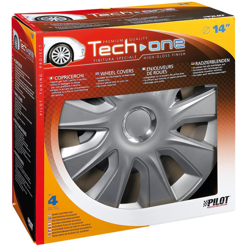 Copricerchi Auto Universali 14 Pollici Tech-one Stratos Rc Silver 31596 - Foto 7