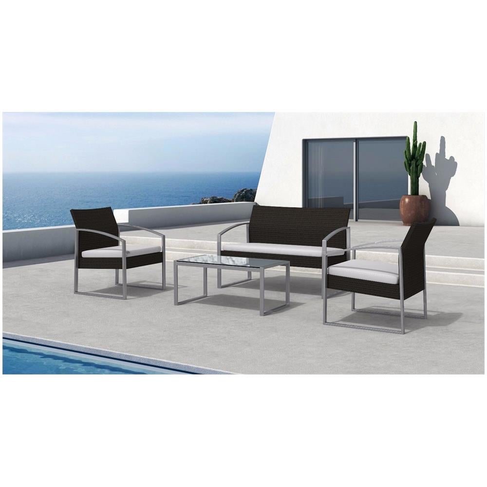 Salotto Da Giardino Tenerife Nero Con Tavolino - Foto 2