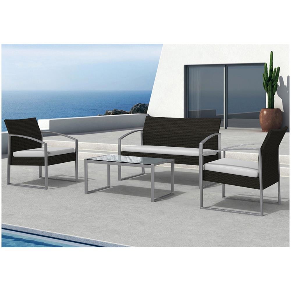 Salotto Da Giardino Tenerife Nero Con Tavolino - Foto 3