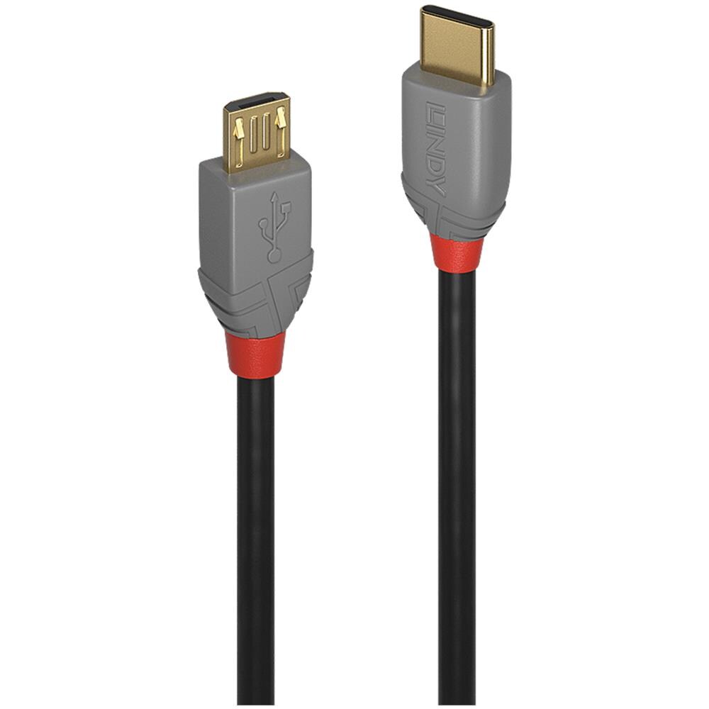 36892 Cavo Usb 2 M Usb 2.0 Usb C Micro-usb B Nero, Grigio (2m Usb2.0 Type C To Micro-b Cbl - Anthra Line) - Foto 1