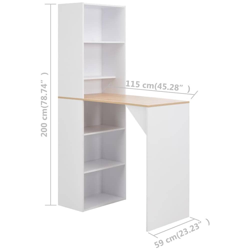 Tavolo da Bar con Mobiletto Bianco 115x59x200 cm - Foto 11