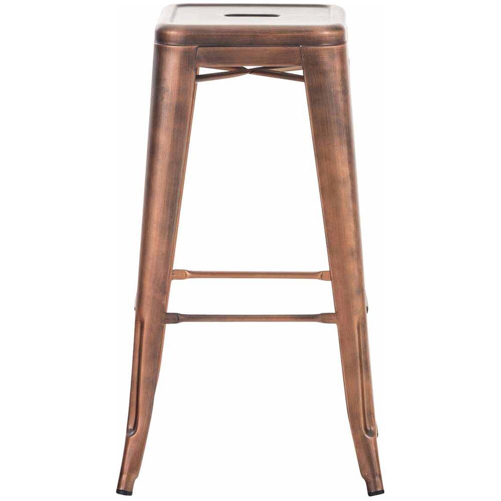 Sgabello Bar Joshua V2 in Metallo Stile Industriale - Sgabello Bancone Robusto Impilabile - Sgabello Cucina Senza Schienale I Sgabello Design H 76 cm Rame - Foto 2