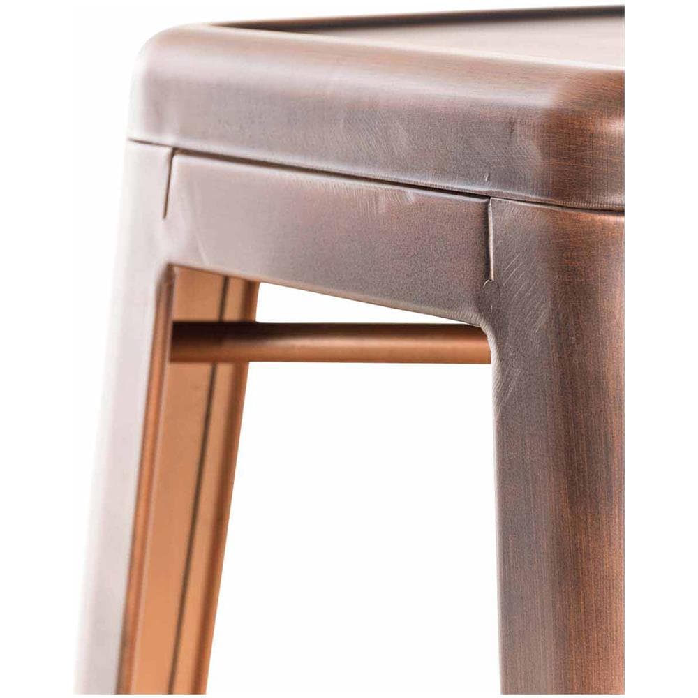 Sgabello Bar Joshua V2 in Metallo Stile Industriale - Sgabello Bancone Robusto Impilabile - Sgabello Cucina Senza Schienale I Sgabello Design H 76 cm Rame - Foto 5