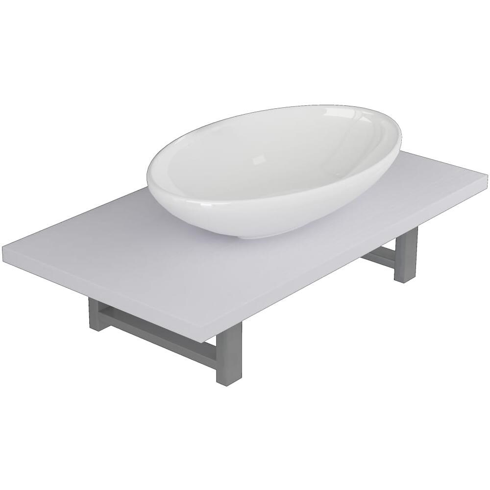 Set Mobili Da Bagno 2 Pz Ceramica Bianco - Foto 1
