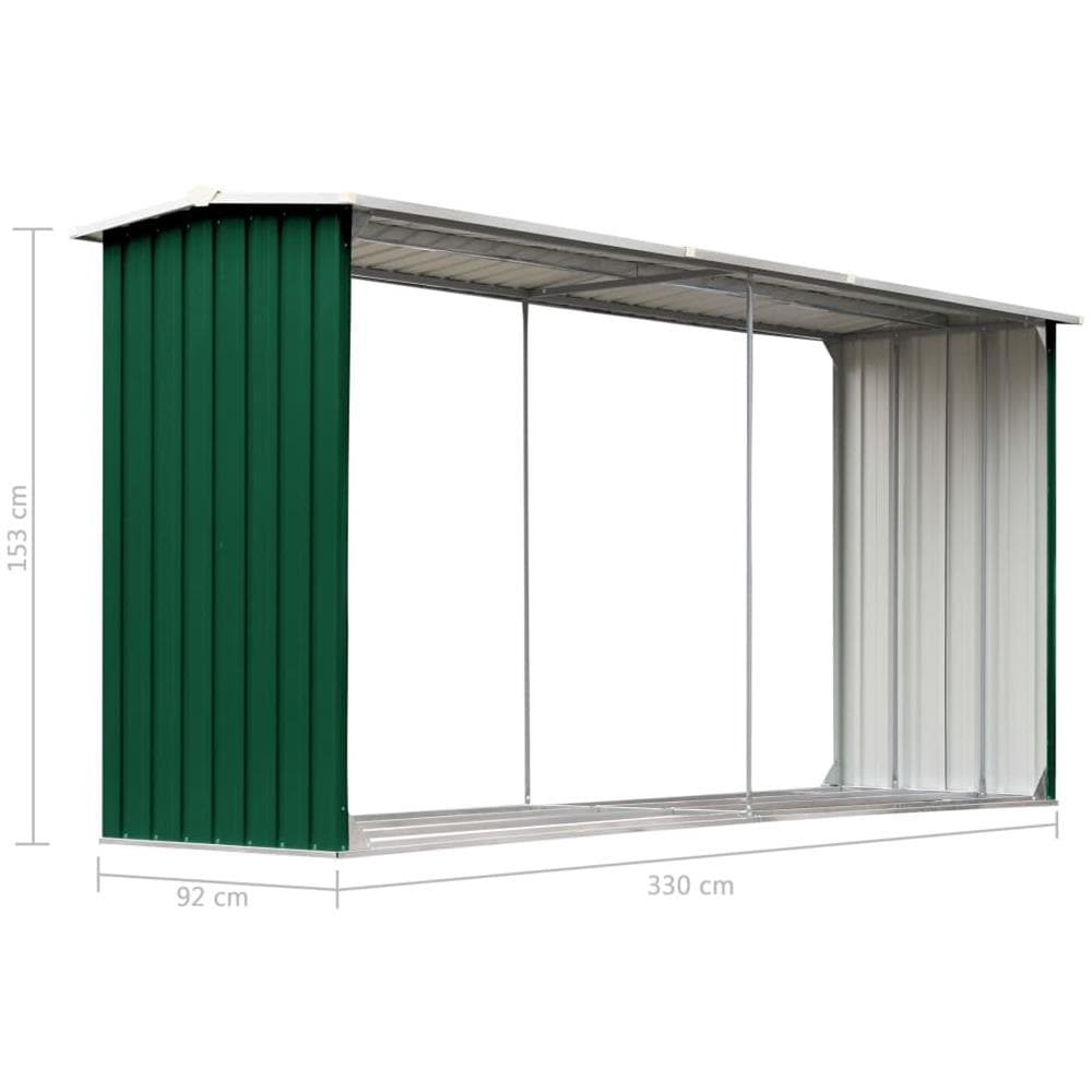 Capannone da Giardino in Acciaio Zincato 330x92x153cm Verde - Foto 6