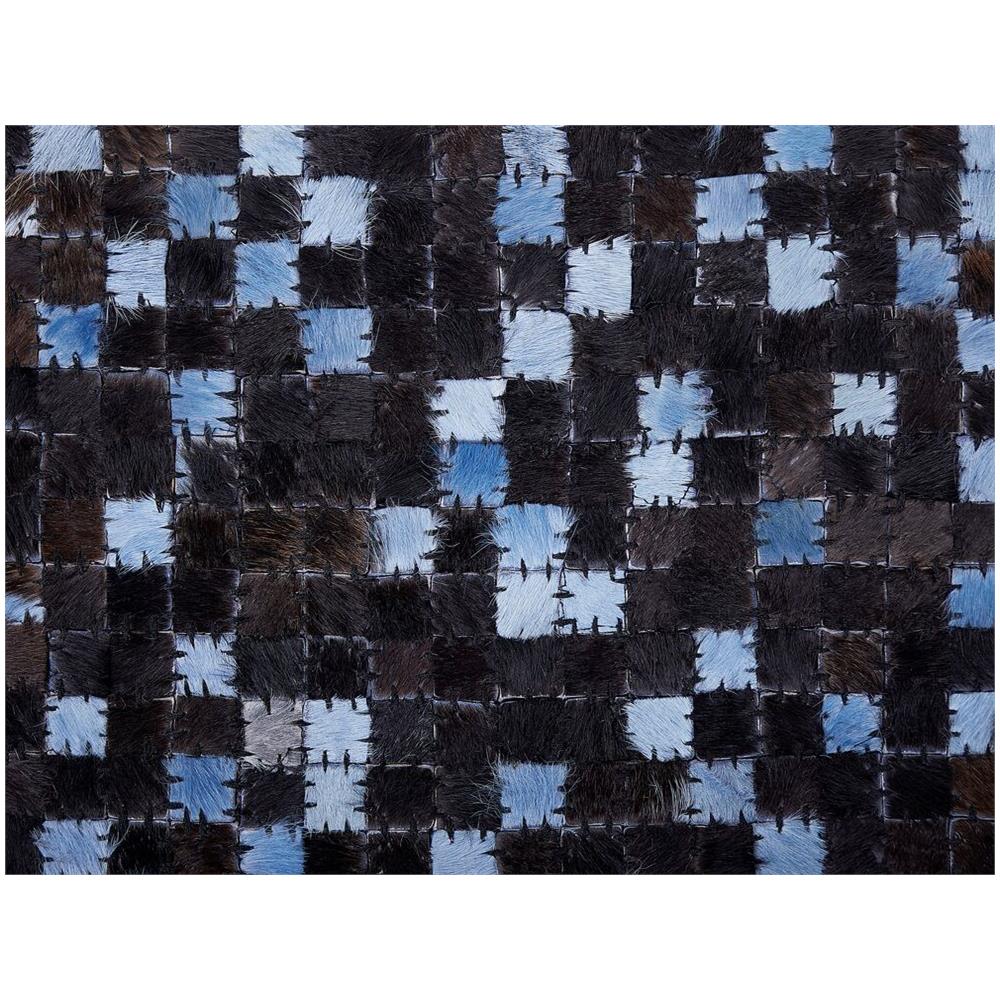 Tappeto In Pelle Marrone E Blu 140 X 200 Cm Ikisu - Foto 9