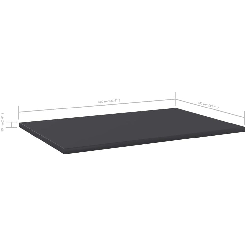 Ripiani per Libreria 8pz Grigi 60x40x1,5cm in Legno Multistrato - Foto 6