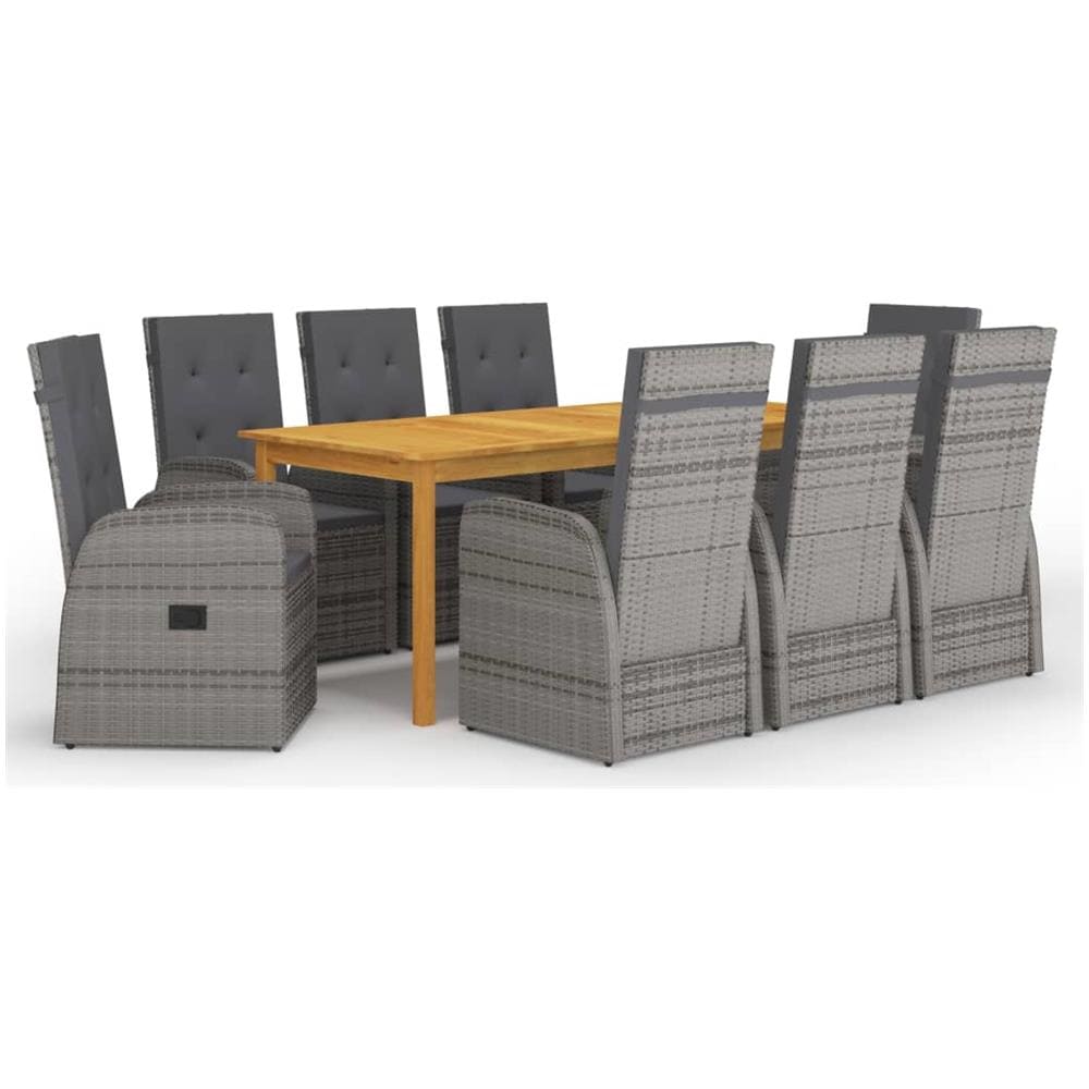 Set da Pranzo da Giardino 9 pz Grigio - Foto 1