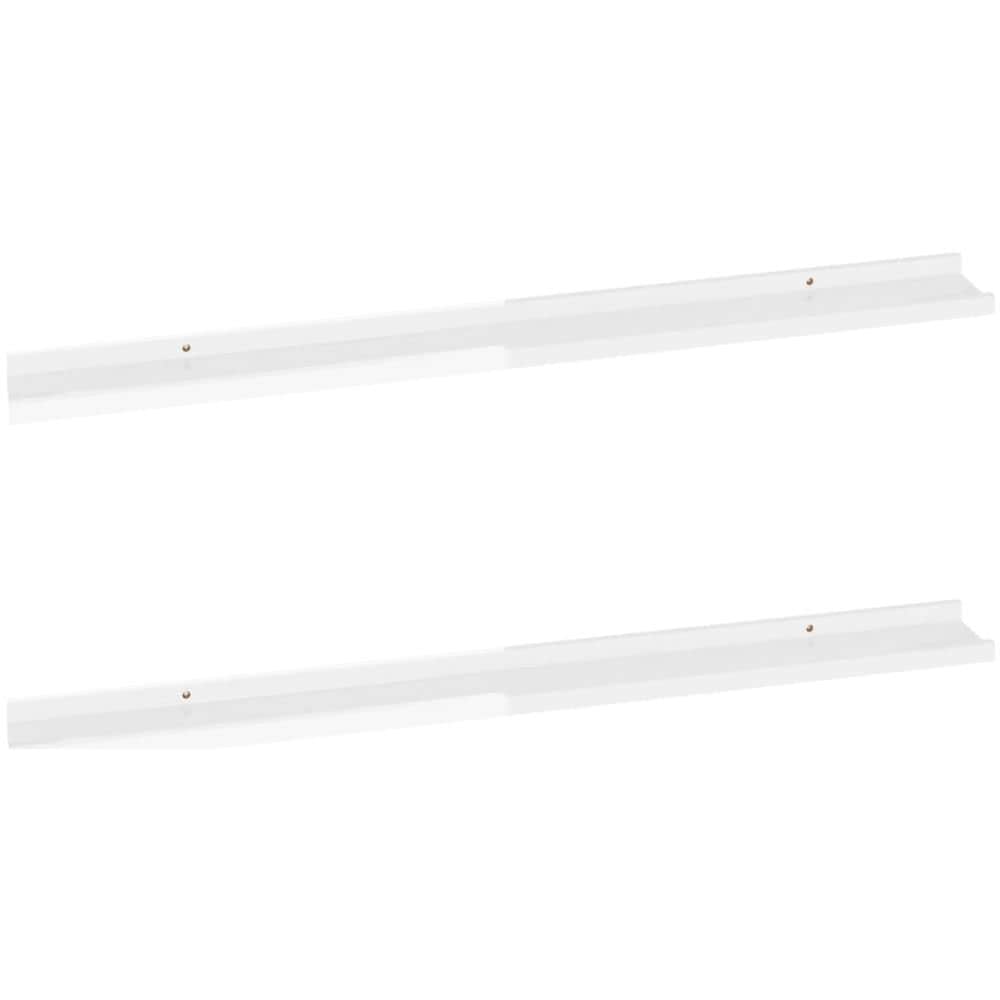 Mensole Da Parete 2 Pz Bianco Lucido 100x9x3 Cm - Foto 1